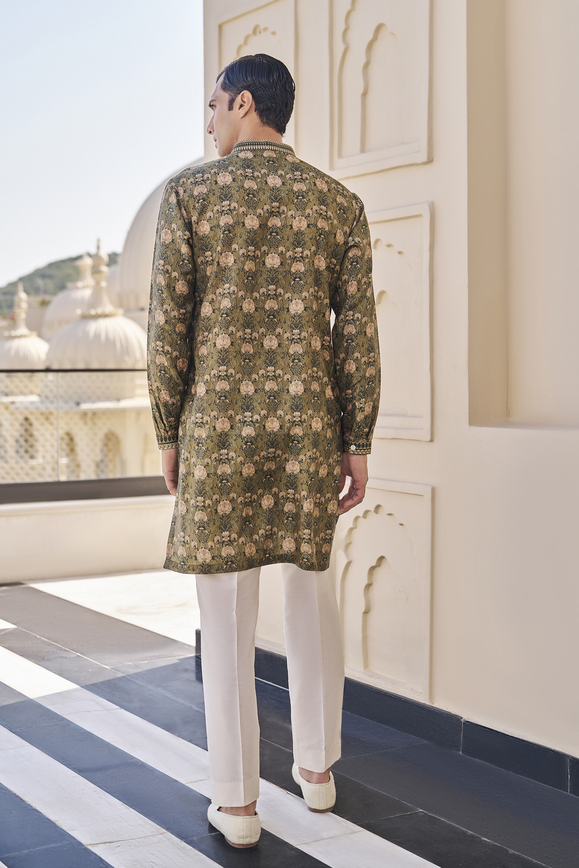 Deven Olive Green Kurta